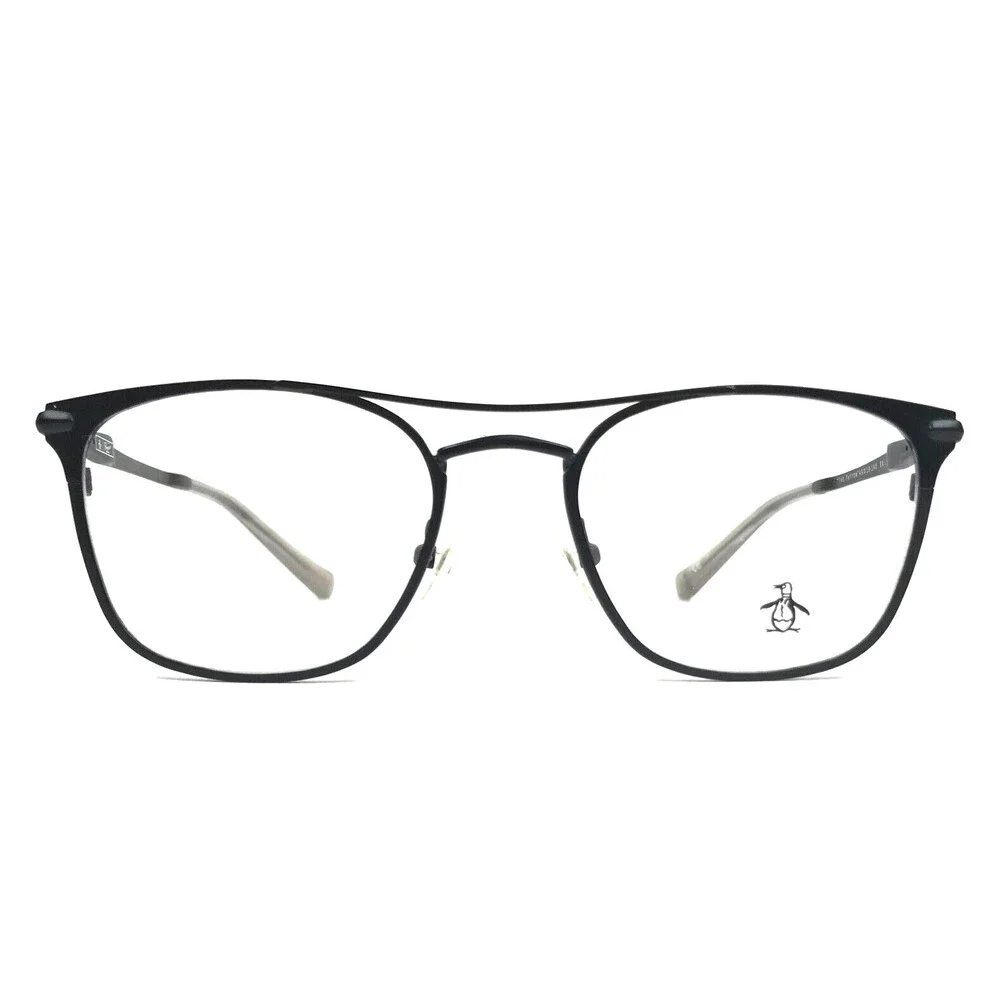 Penguin Eyeglasses Frames THE PATTON BK Black Square Full Rim 49-19-140